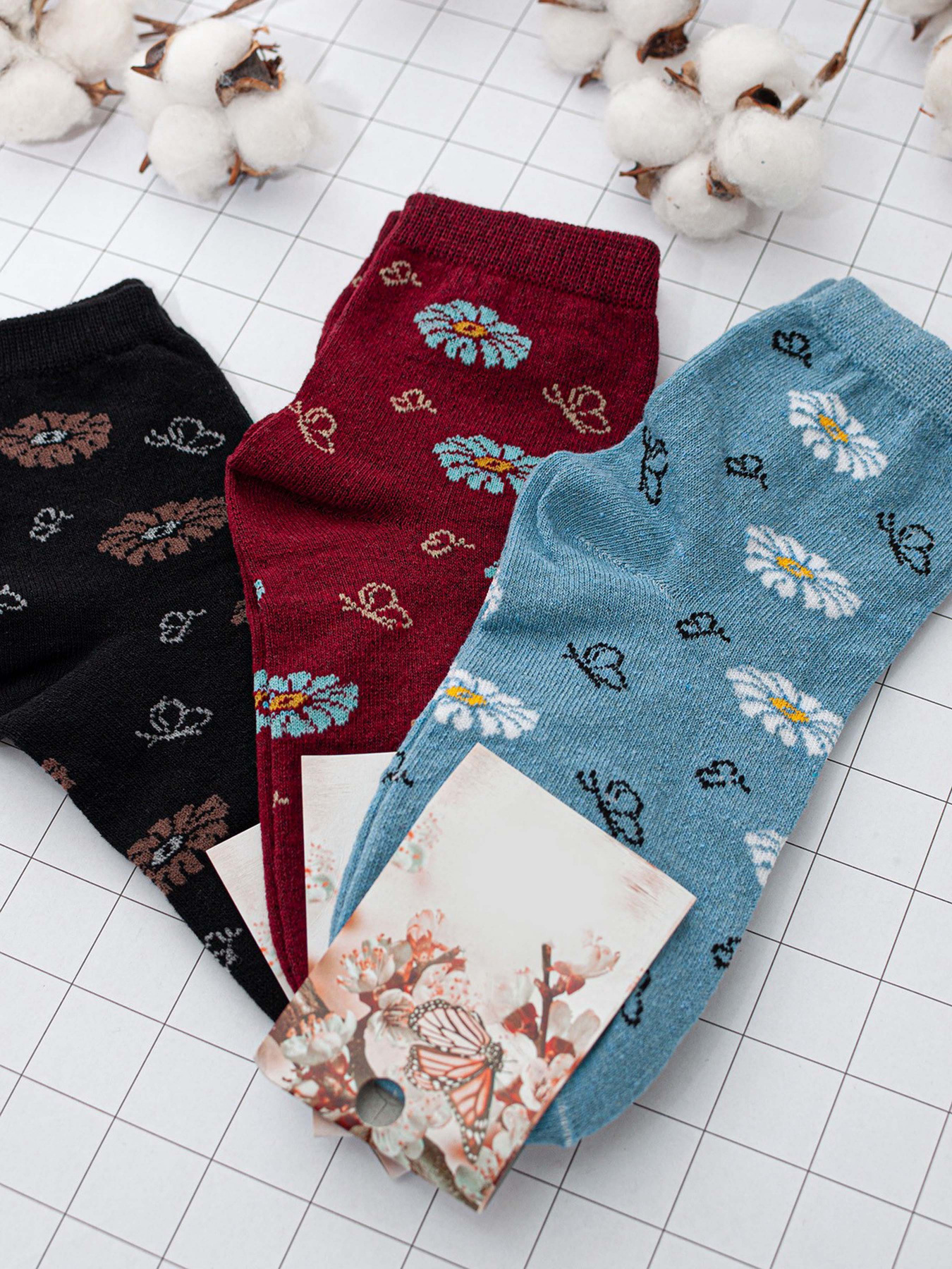 Шкарпетки та гольфи ISSA Plus модель NS-05_burgundy Фото