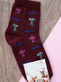 Шкарпетки та гольфи ISSA Plus модель NS-09_burgundy Фото