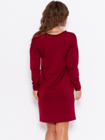 Платье мини ISSA Plus модель 10188_burgundy Платье мини ISSA Plus модель 10188_burgundy Фото