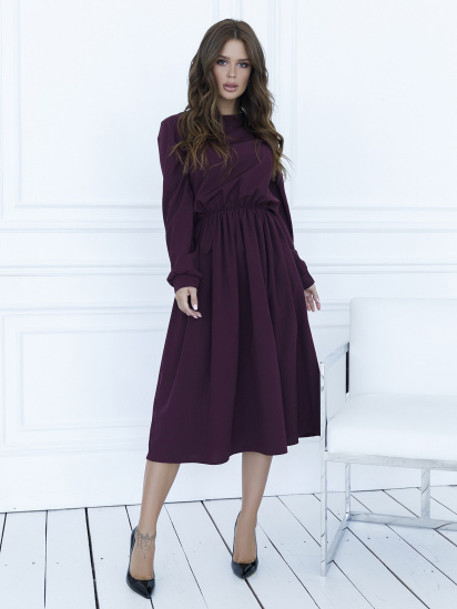 Сукня міді ISSA Plus модель 12094_burgundy - фото