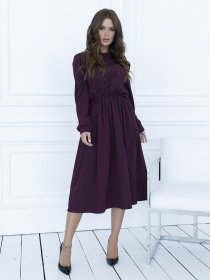 Платье миди ISSA Plus модель 12094_burgundy Фото