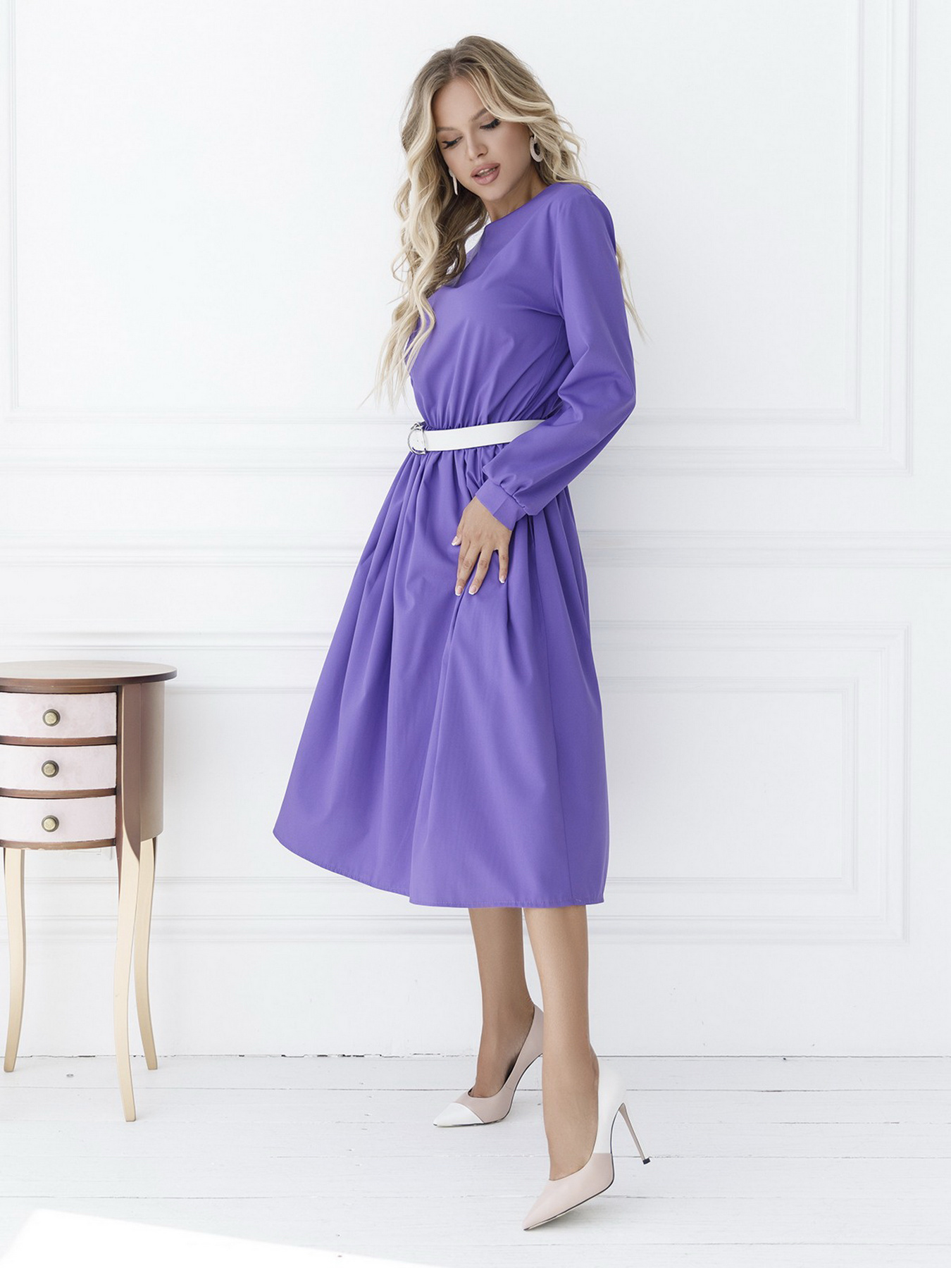 Платье миди ISSA Plus модель 12094_darklilac Фото