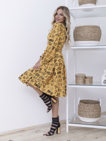 Платья ISSA Plus модель 12101_mustard Фото