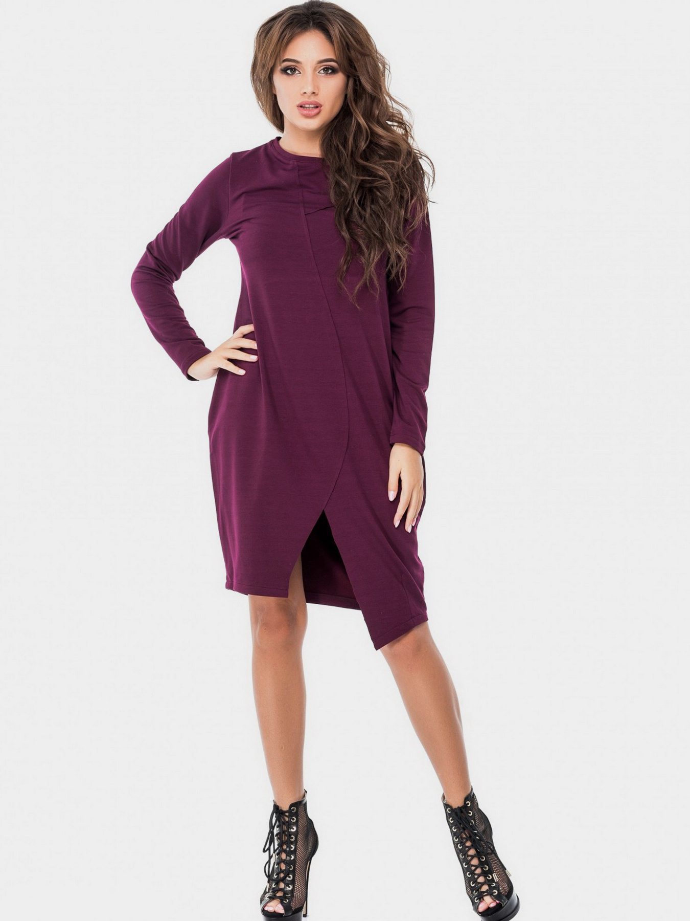 Сукня міні ISSA Plus модель 9642_purple Фото