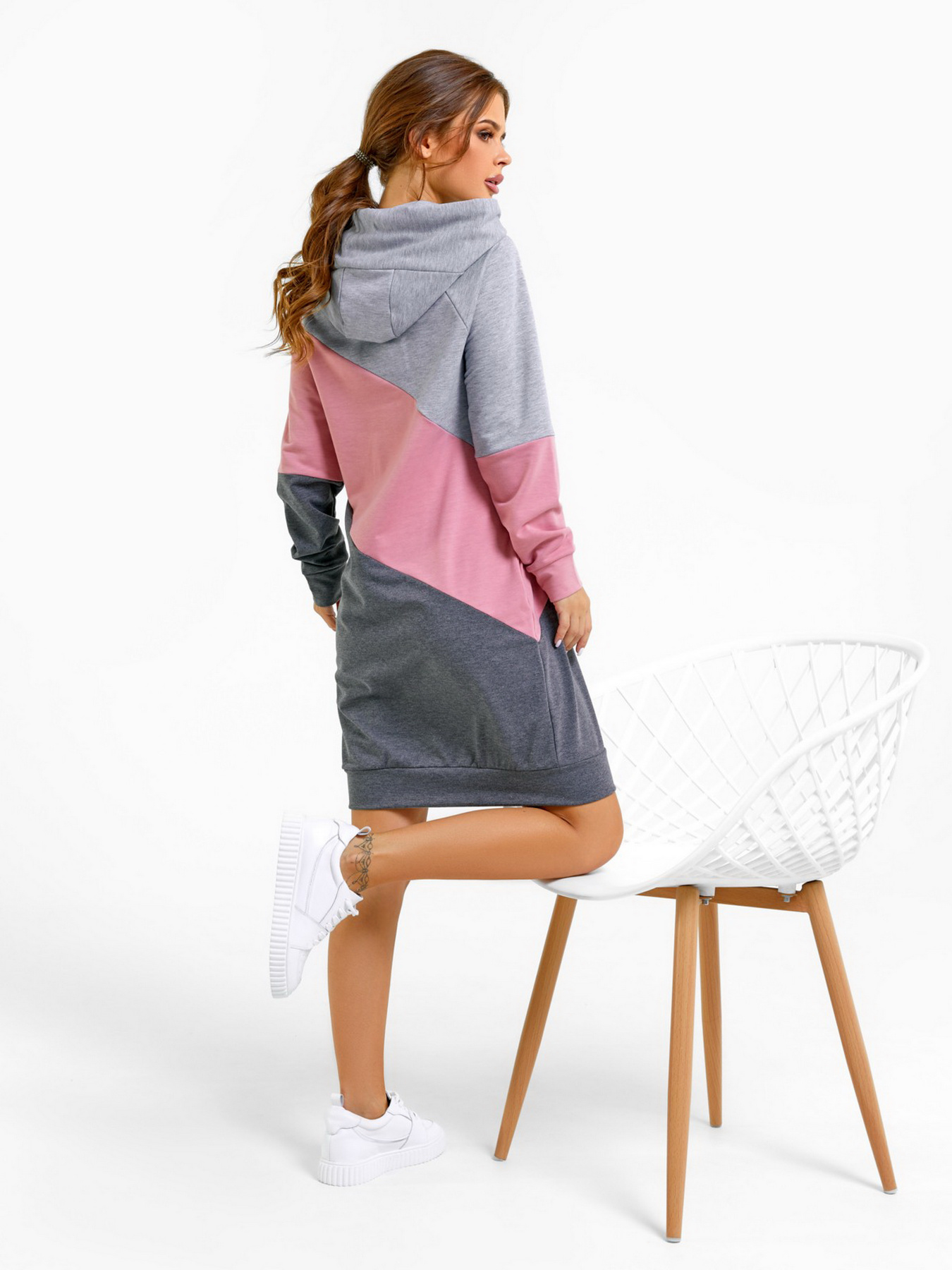 Сукня міні ISSA Plus модель SA-27_greypink Фото