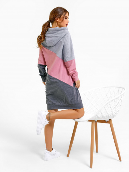 Сукня міні ISSA Plus модель SA-27_greypink — фото 6 - INTERTOP