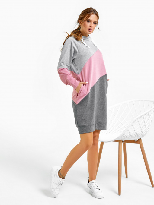 Платье мини ISSA Plus модель SA-27_greypink Фото