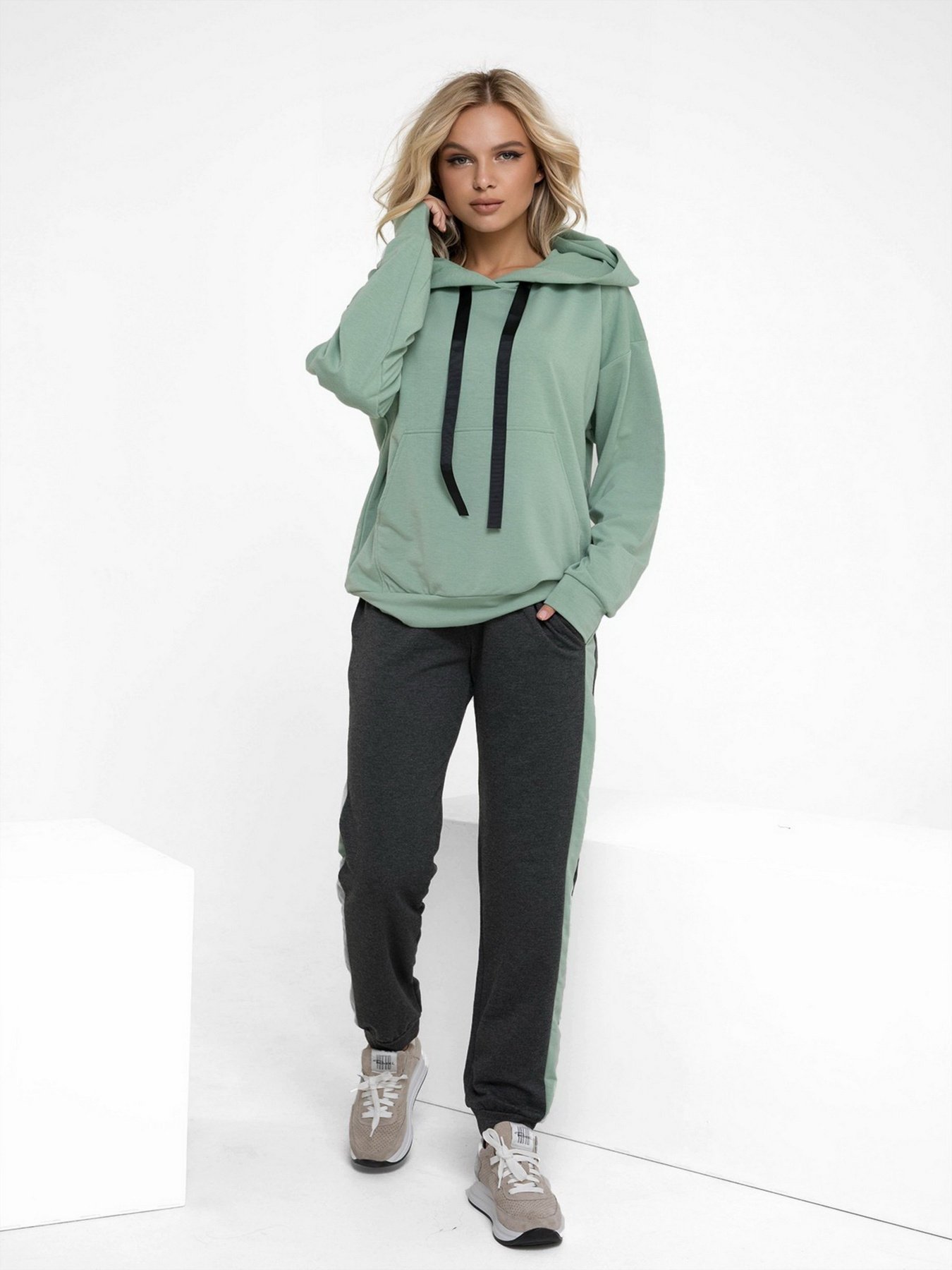 Спортивный костюм ISSA Plus модель 12217_greymint Фото