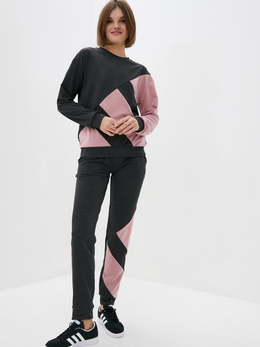 Спортивный костюм ISSA Plus модель SA-25_darkgreypink Фото