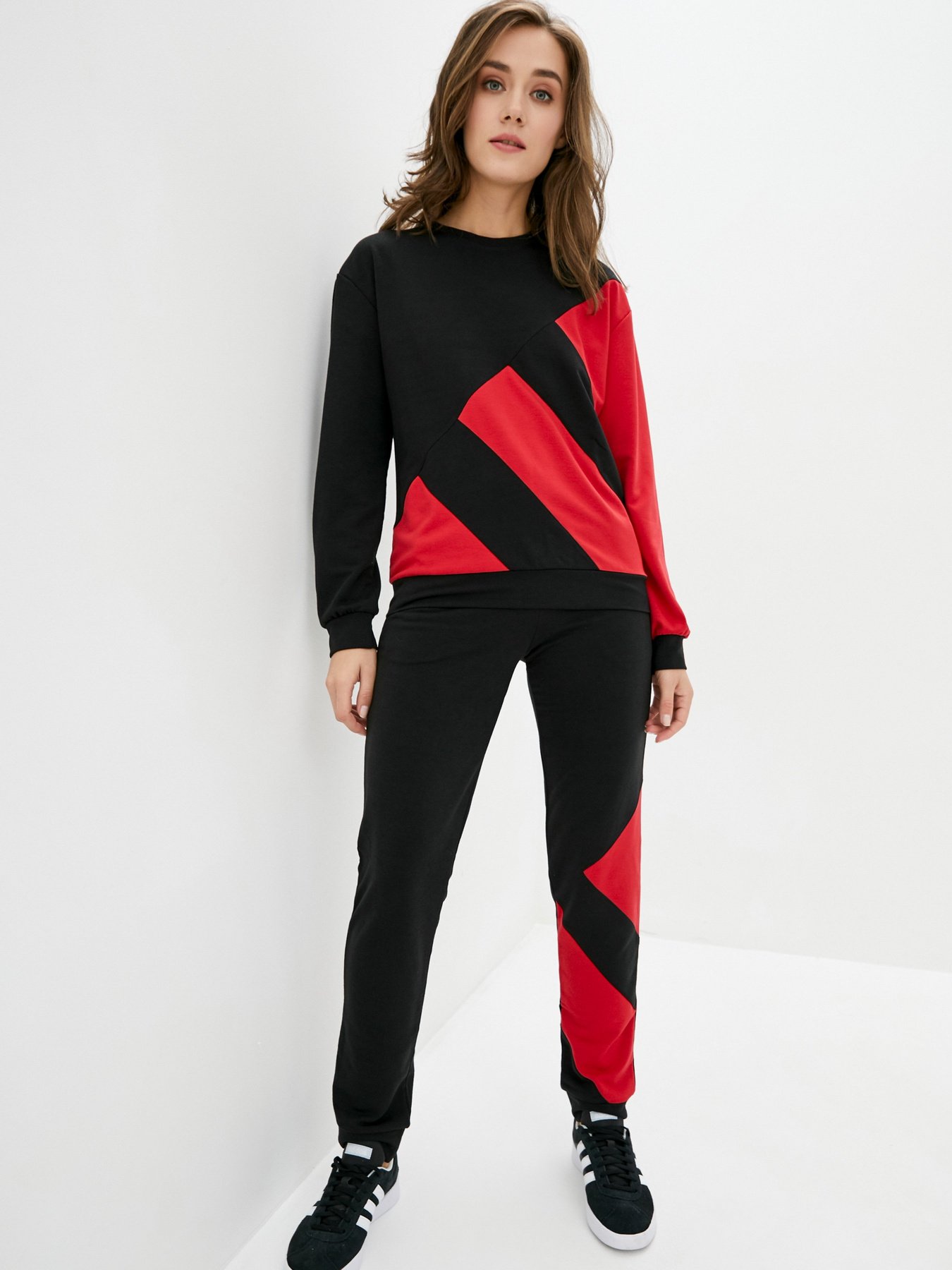 Спортивный костюм ISSA Plus модель SA-25_blackred Фото