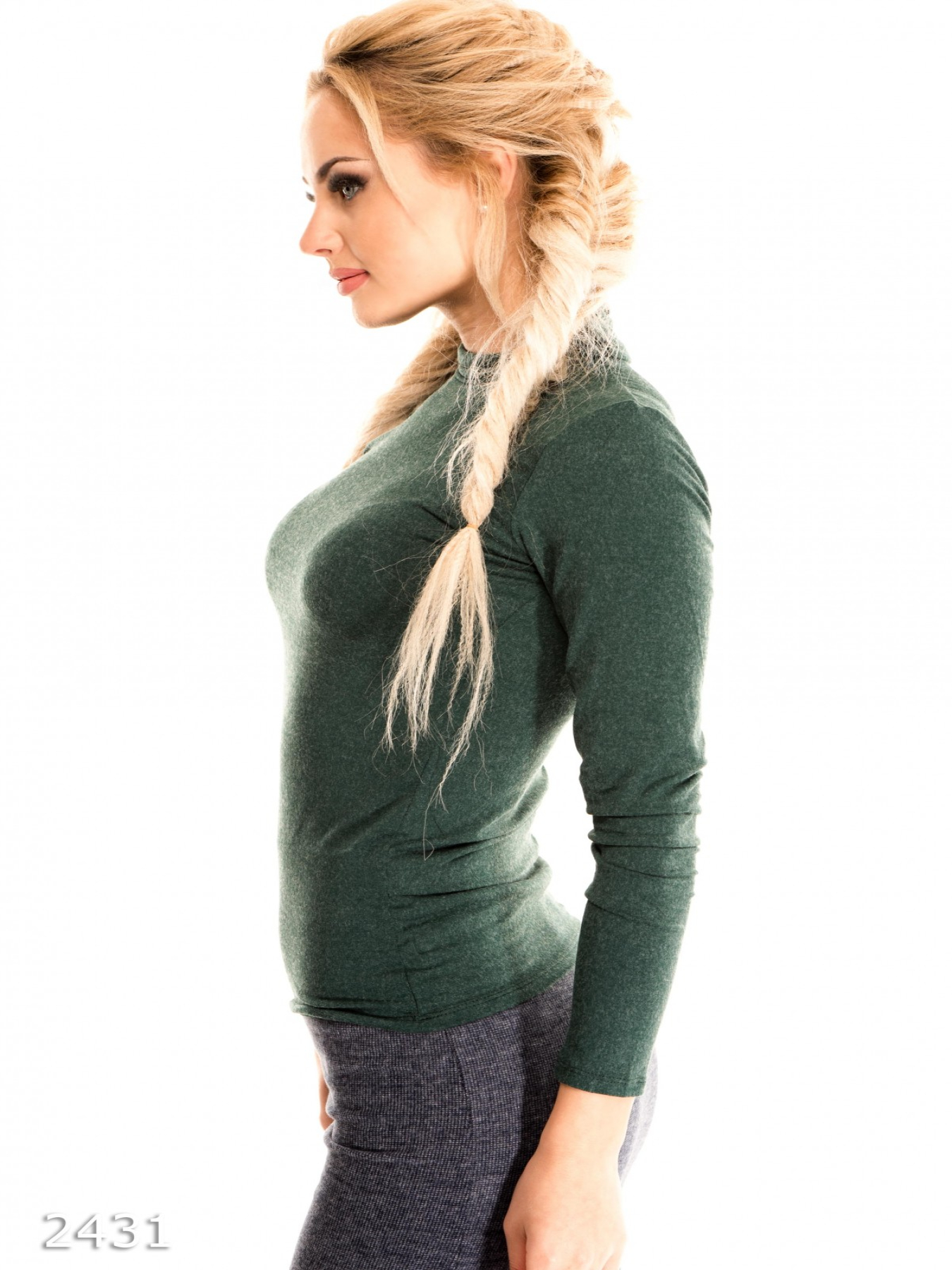 Водолазка ISSA Plus модель 2431_зеленый Фото