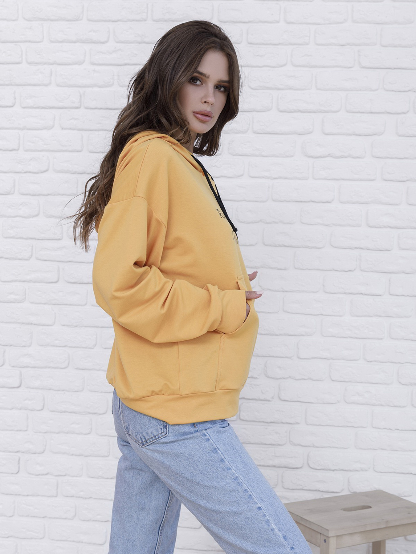 Худи ISSA Plus модель 12144_mustard Фото