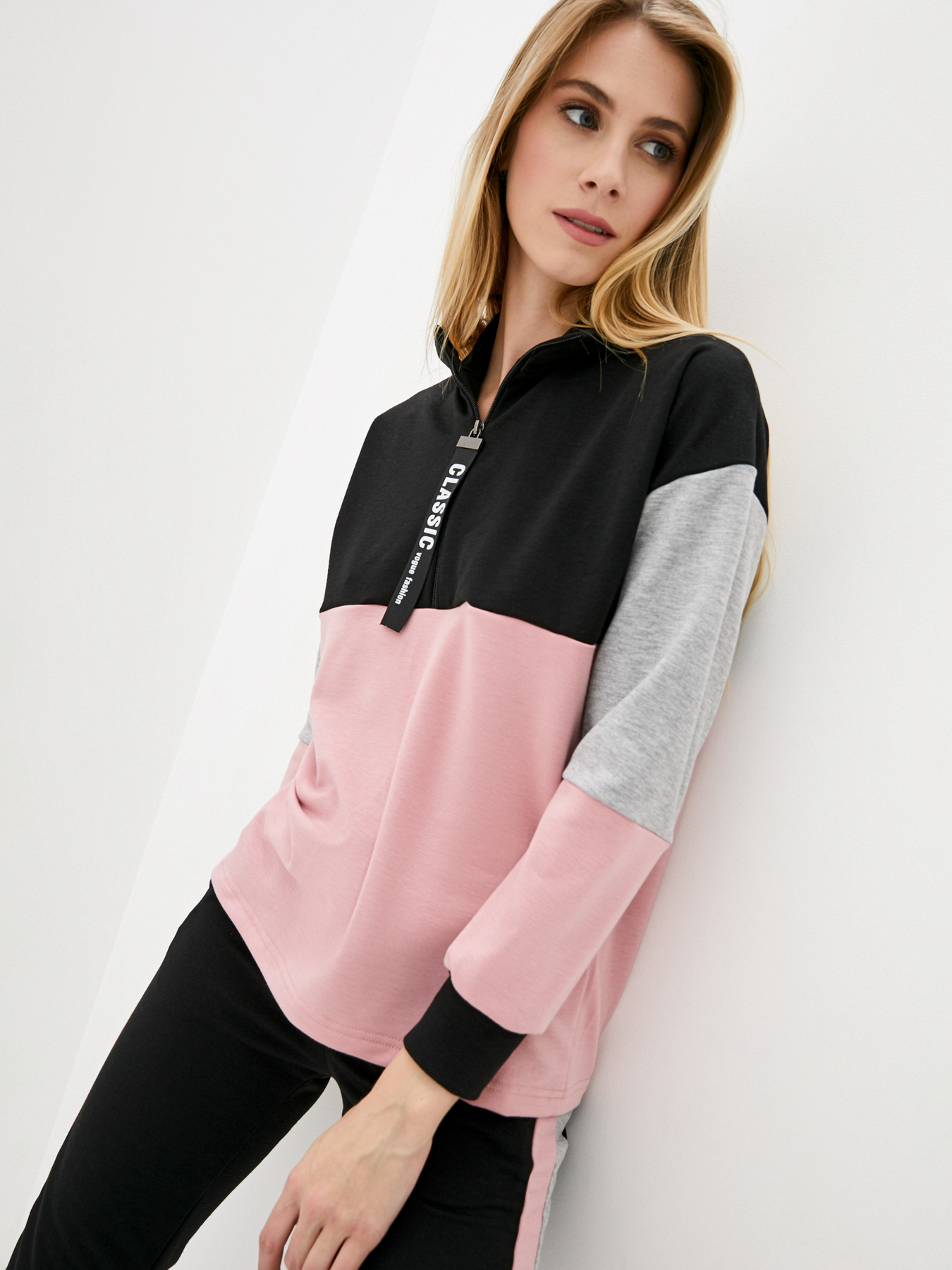 Спортивний костюм ISSA Plus модель 10420_черный_розовый Фото