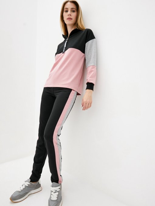 Спортивный костюм ISSA Plus модель 10420_черный_розовый Фото