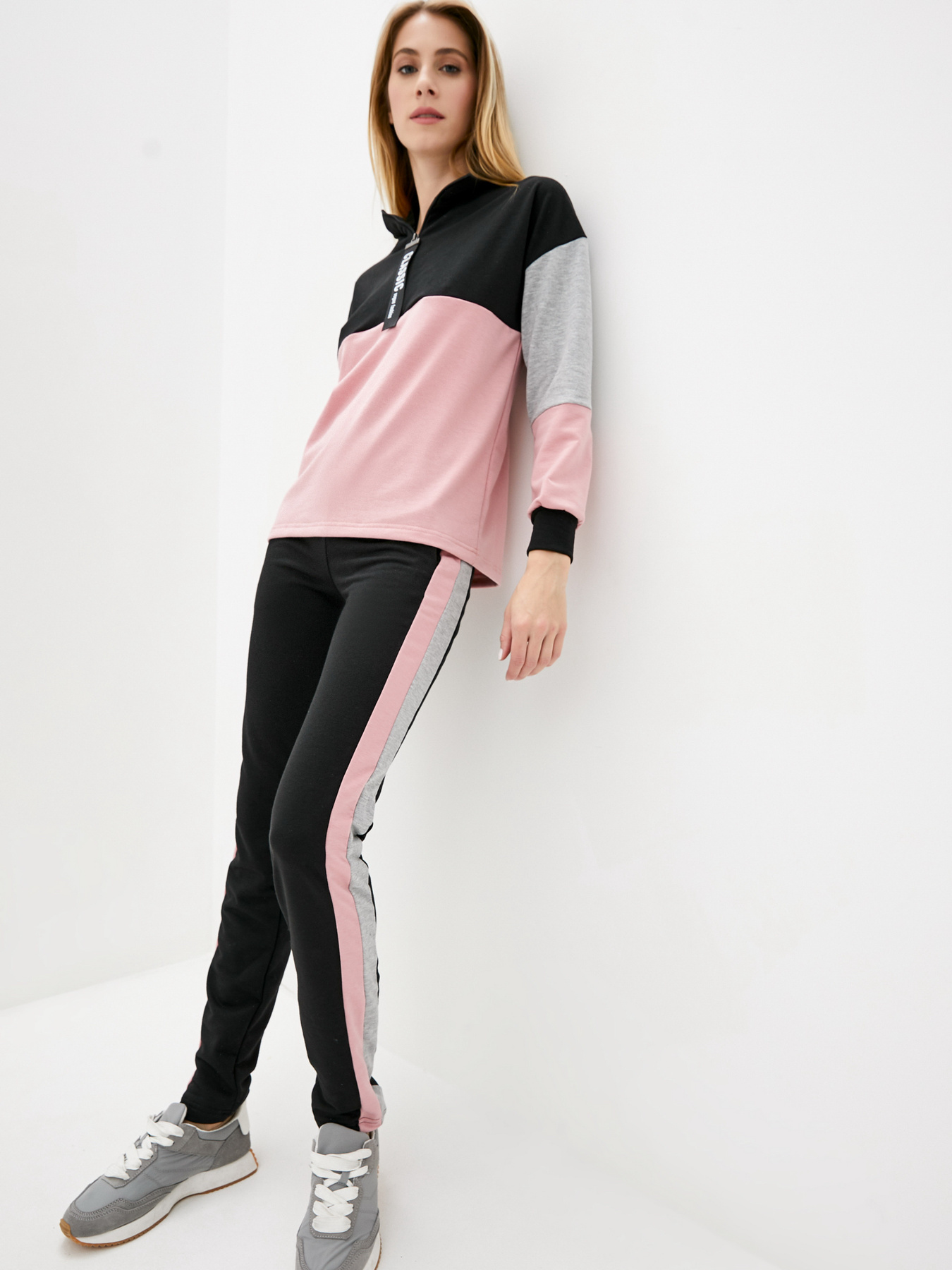 Спортивный костюм ISSA Plus модель 10420_черный_розовый Фото