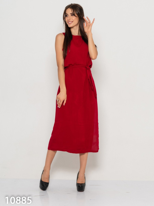 Сарафан ISSA Plus модель 10885_burgundy Фото