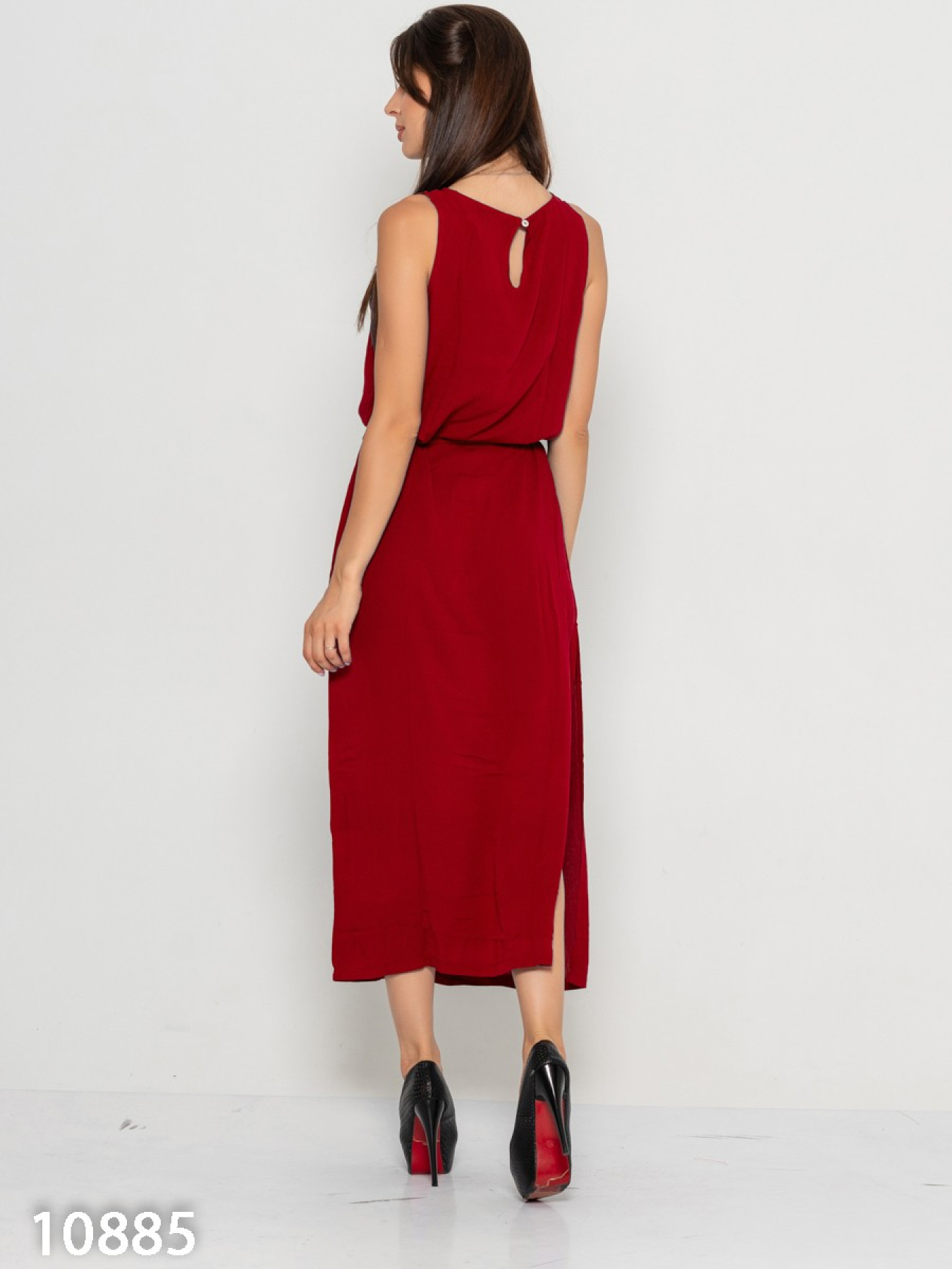 Сарафан ISSA Plus модель 10885_burgundy Фото