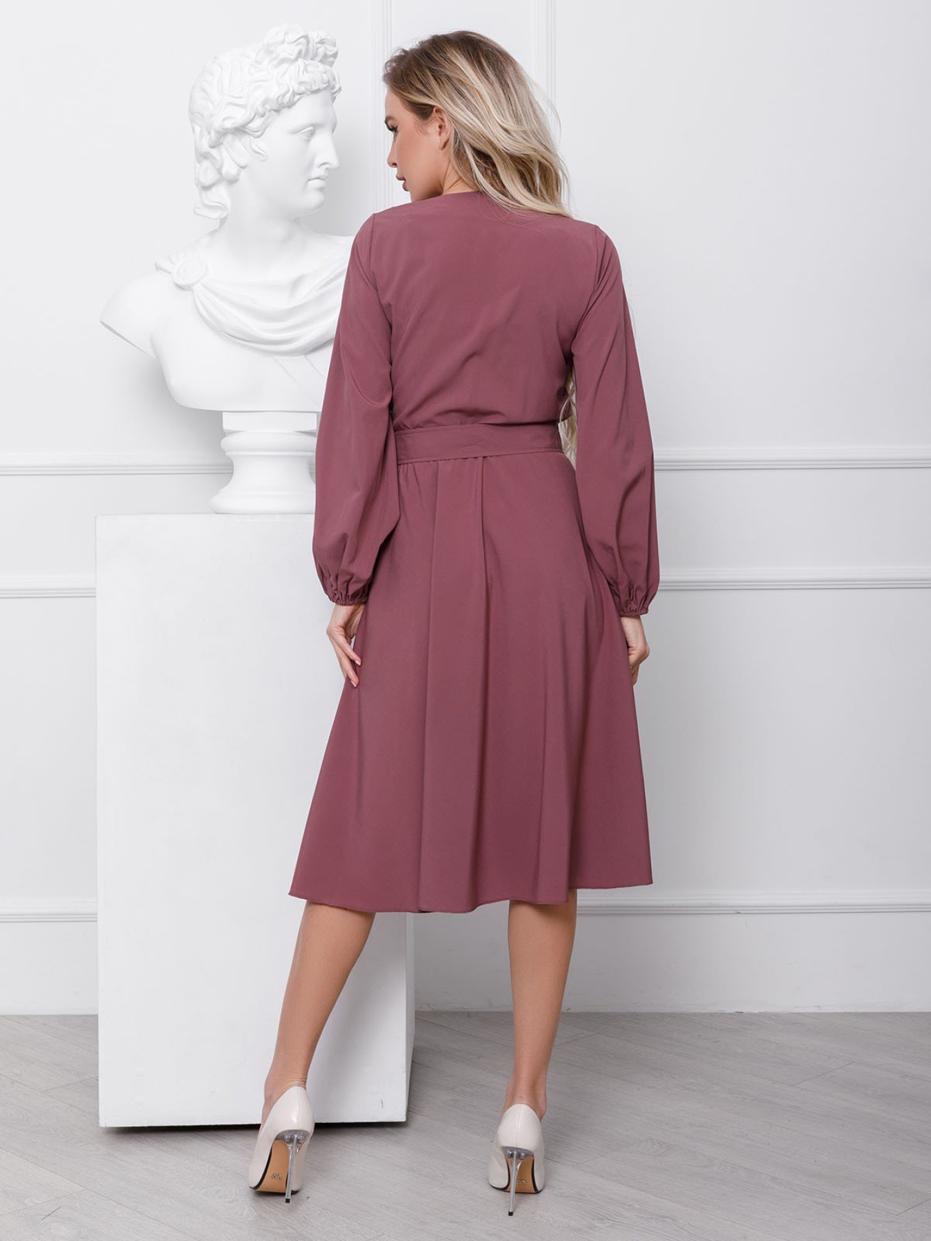 Платье миди ISSA Plus модель 12417_darklilac Фото