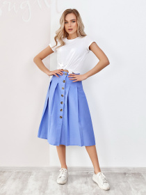 Юбка миди ISSA Plus модель SA-188_blue Фото