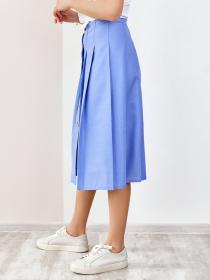 Юбка миди ISSA Plus модель SA-188_blue Юбка миди ISSA Plus модель SA-188_blue Фото