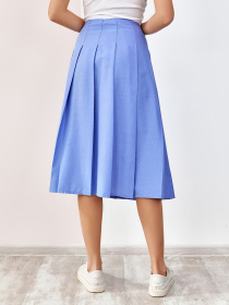 Юбка миди ISSA Plus модель SA-188_blue Юбка миди ISSA Plus модель SA-188_blue Фото