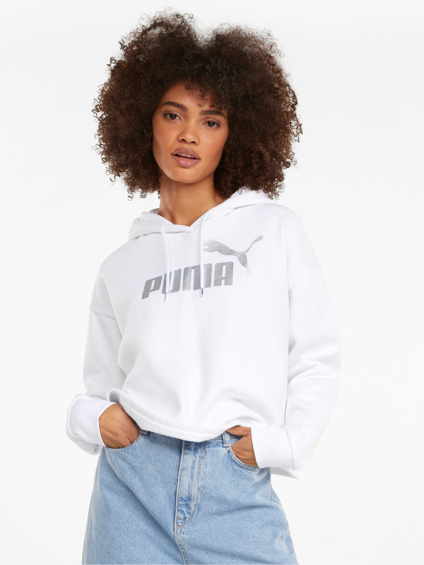 Худи PUMA Ess+ Cropped Metallic Hoodie модель 586891 Фото