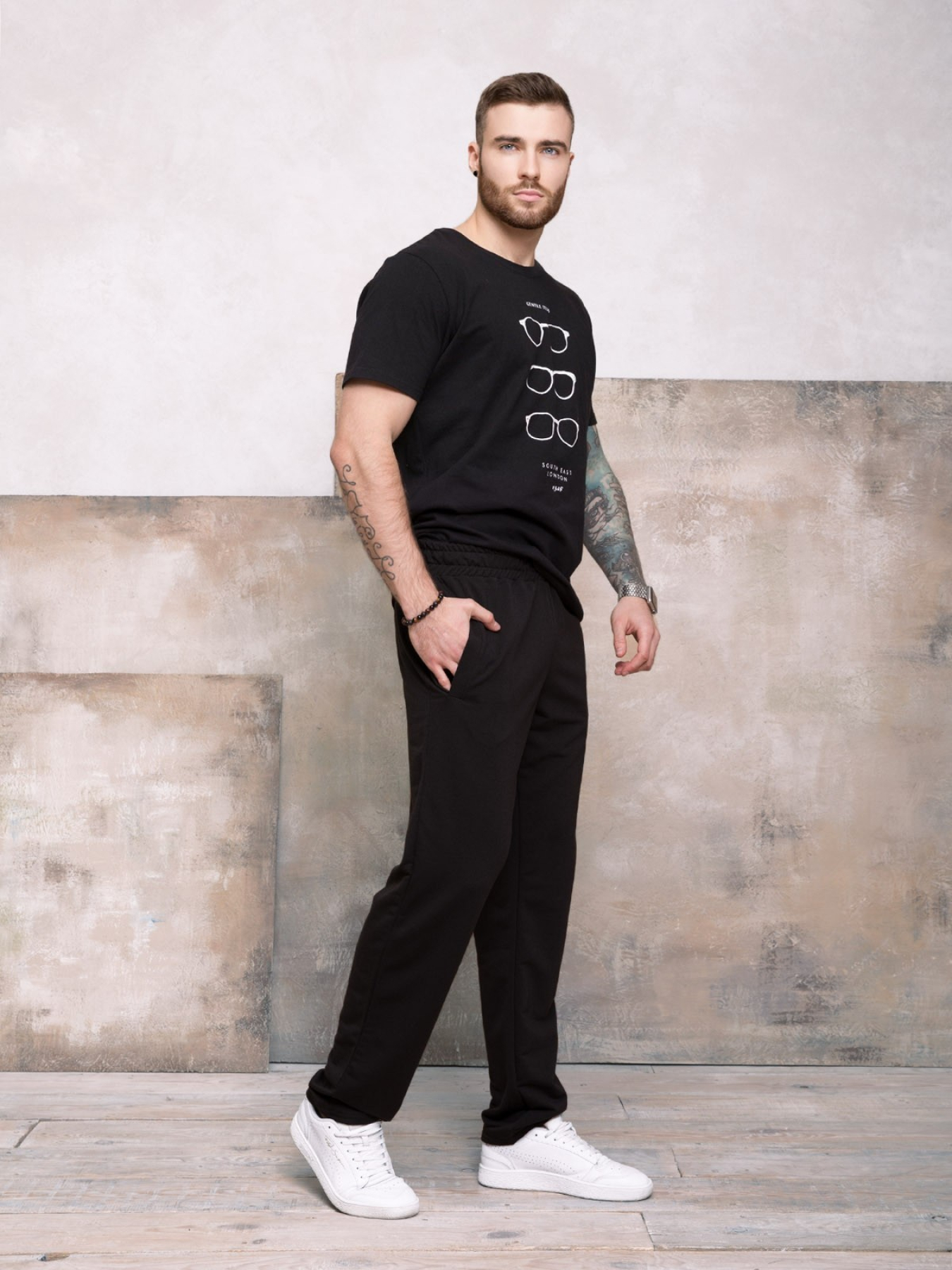 Штаны спортивные ISSA Plus модель GN-407_black Фото