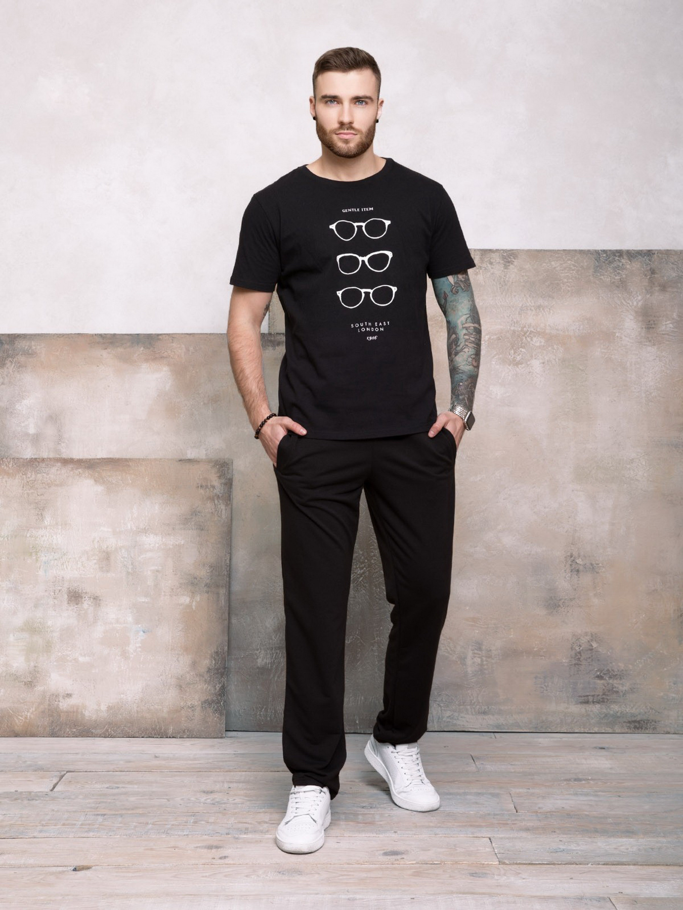 Штаны спортивные ISSA Plus модель GN-407_black Фото