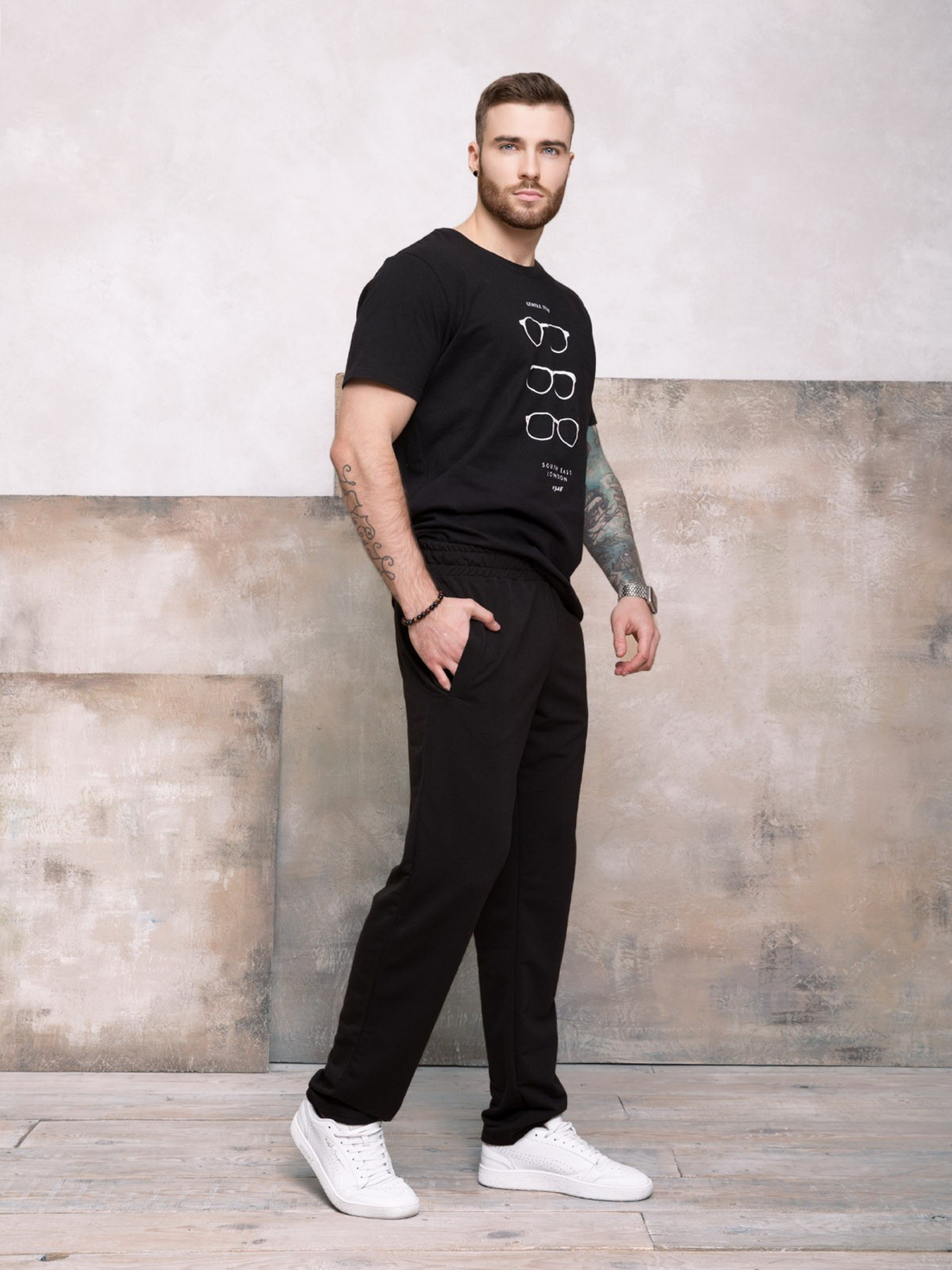 Спортивні штани ISSA Plus модель GN-407_black Фото