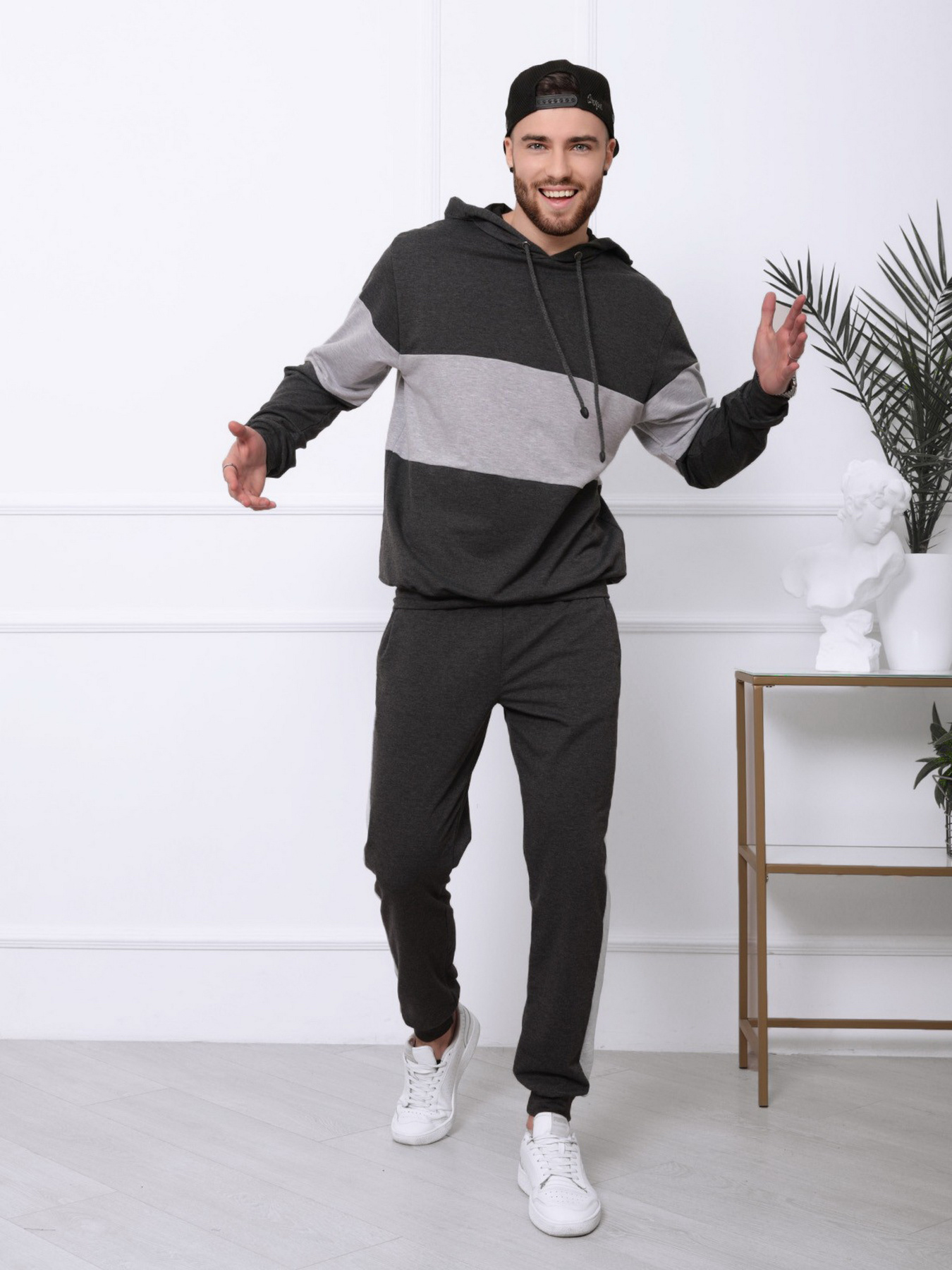 Спортивный костюм ISSA Plus модель GN-421_darkgreygrey Фото