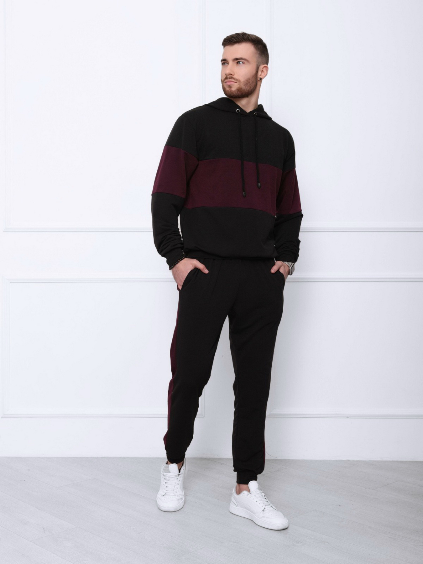 Спортивний костюм ISSA Plus модель GN-421_blackburgundy Фото
