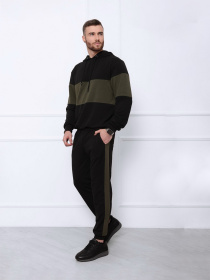 Спортивний костюм ISSA Plus модель GN-421_blackkhaki Фото