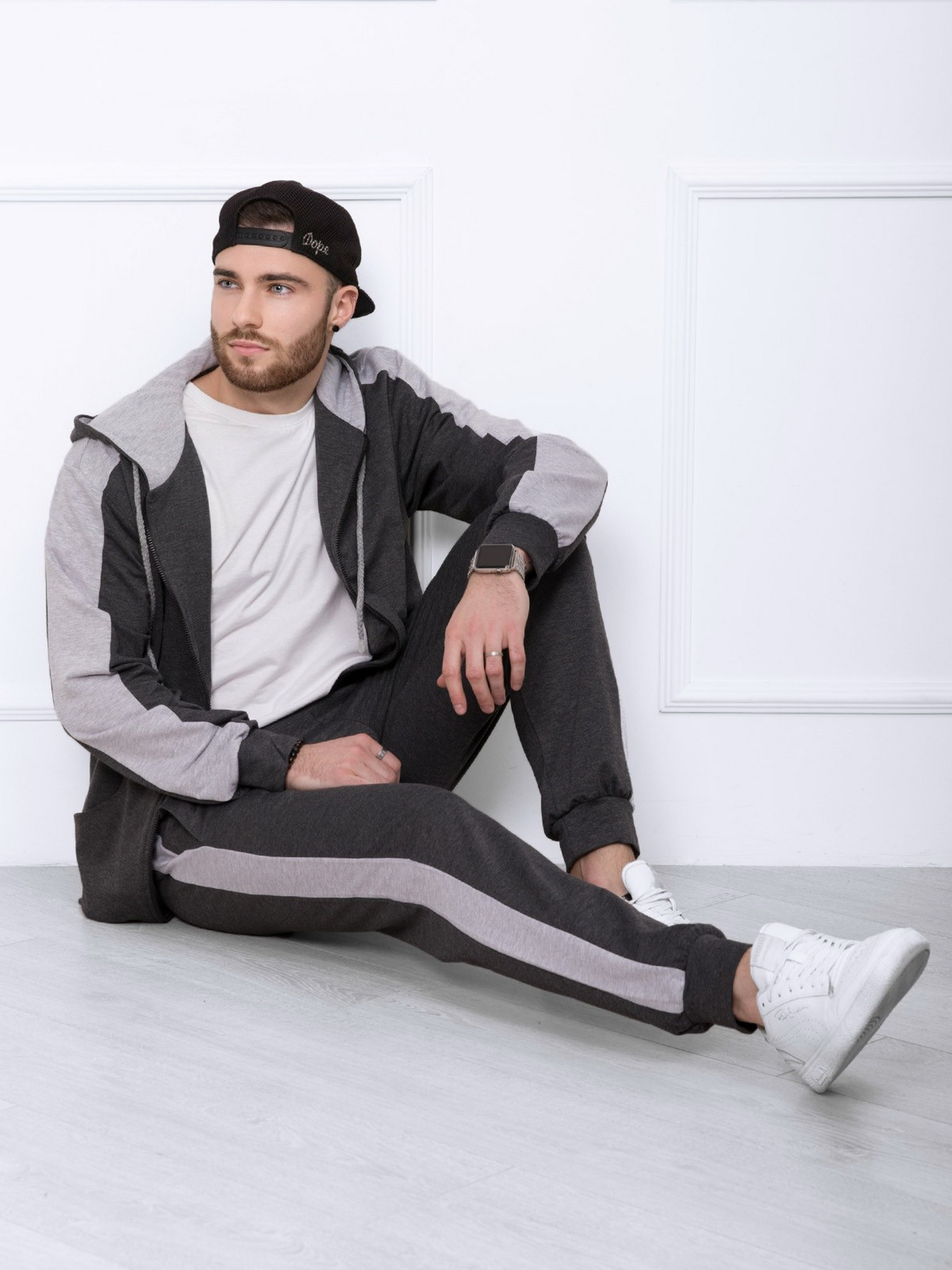 Спортивный костюм ISSA Plus модель GN-422_darkgreygrey Спортивный костюм ISSA Plus модель GN-422_darkgreygrey Фото