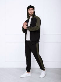 Спортивный костюм ISSA Plus модель GN-422_blackkhaki Фото