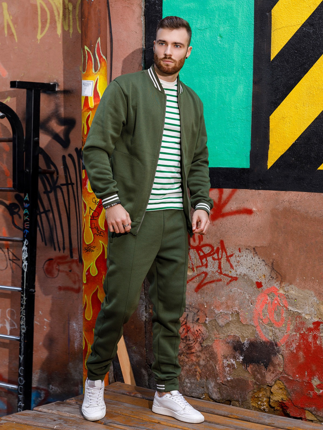 Спортивний костюм ISSA Plus модель GN-451_khaki Фото