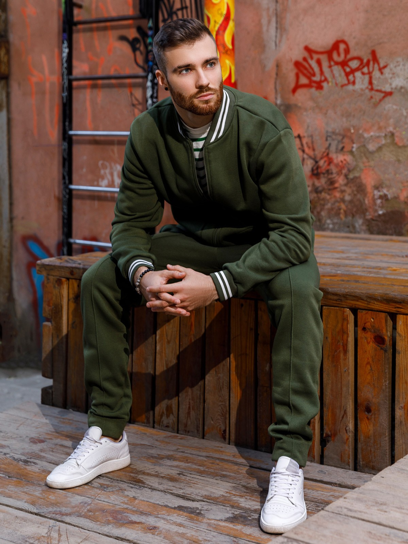 Спортивний костюм ISSA Plus модель GN-451_khaki Фото