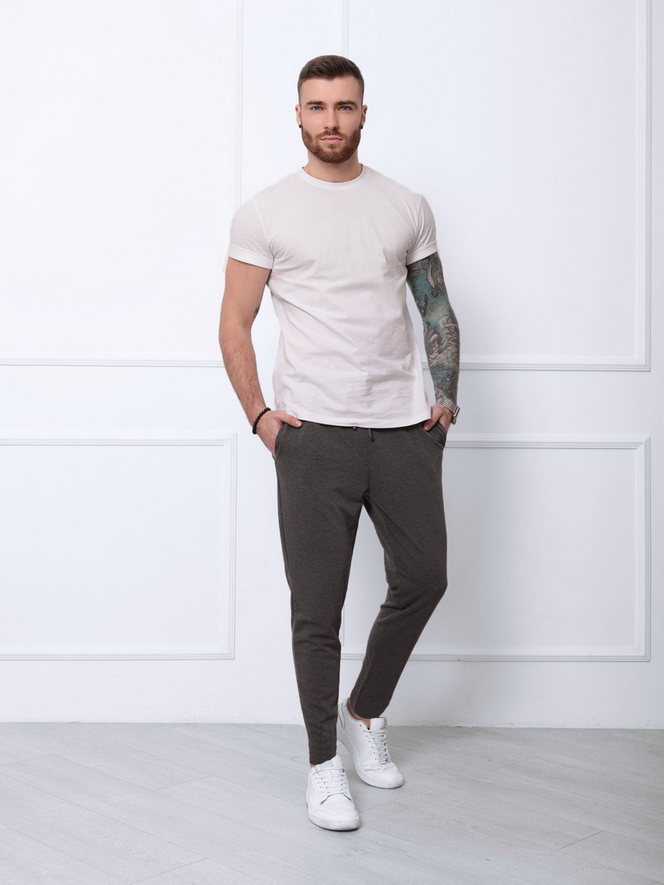 Штаны спортивные ISSA Plus модель SA-141_darkgray Штаны спортивные ISSA Plus модель SA-141_darkgray Фото