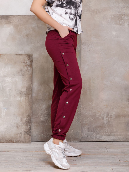 Штани спортивні ISSA Plus модель SA-109_burgundy — фото 3 - INTERTOP