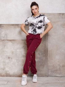 Спортивні штани ISSA Plus модель SA-109_burgundy Фото