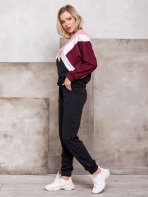 Спортивний костюм ISSA Plus модель SA-107_blackburgundy Фото