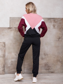 Спортивный костюм ISSA Plus модель SA-107_blackburgundy Фото