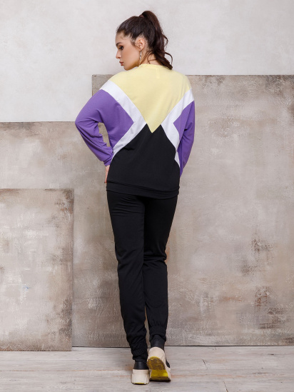 Спортивний костюм ISSA Plus модель SA-107_blackpurple — фото 6 - INTERTOP