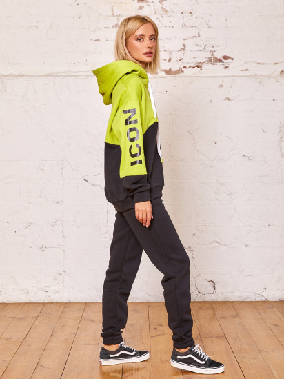 Спортивний костюм ISSA Plus модель SA-66_blackgreen — фото 3 - INTERTOP