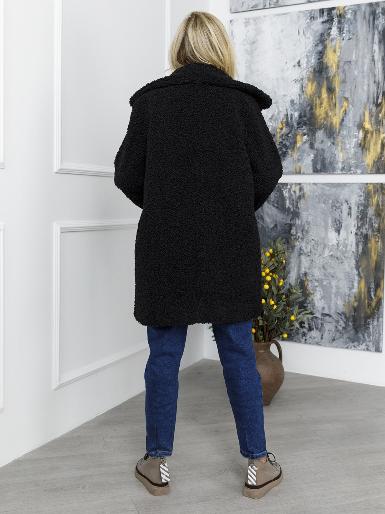 Пальто ISSA Plus модель 12262_black Пальто ISSA Plus модель 12262_black Фото