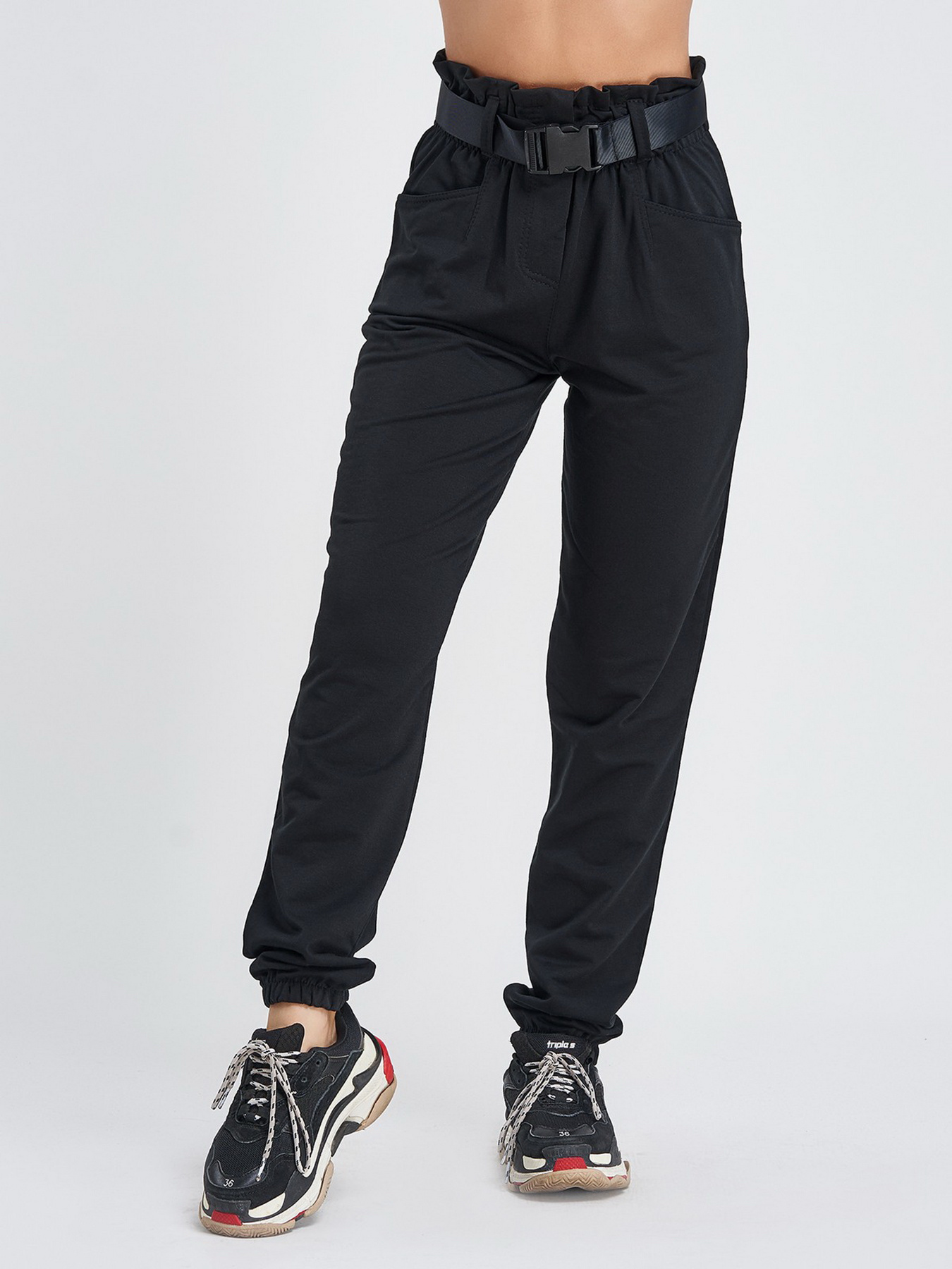 Повсякденні штани ISSA Plus модель 9978_black Повсякденні штани ISSA Plus модель 9978_black Фото