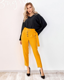 Повседневные штаны ISSA Plus модель SA-178_mustard Фото