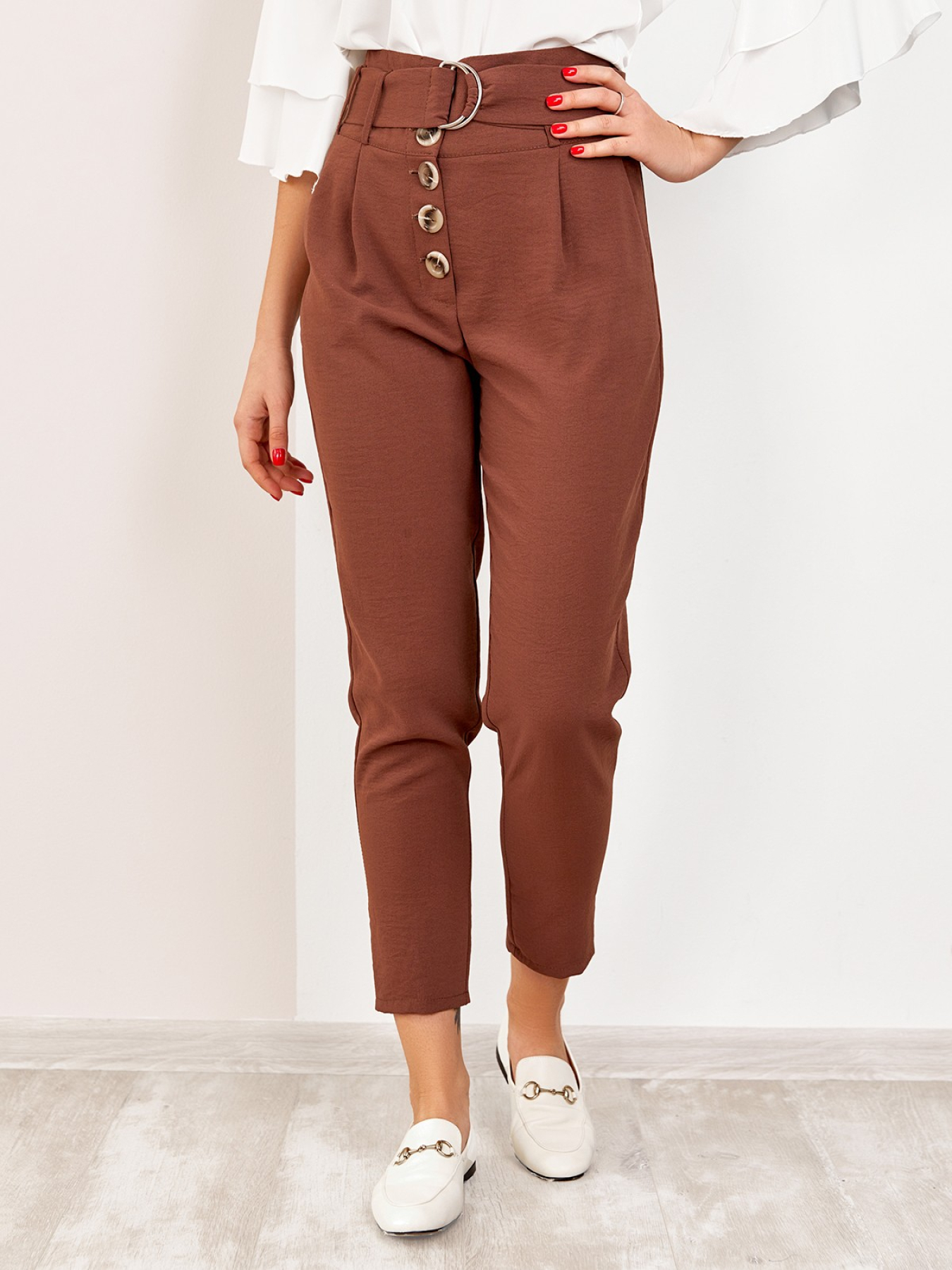 Штани повсякденні ISSA Plus модель SA-178_brown Фото