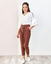 Повсякденні штани ISSA Plus модель SA-178_brown Повсякденні штани ISSA Plus модель SA-178_brown Фото