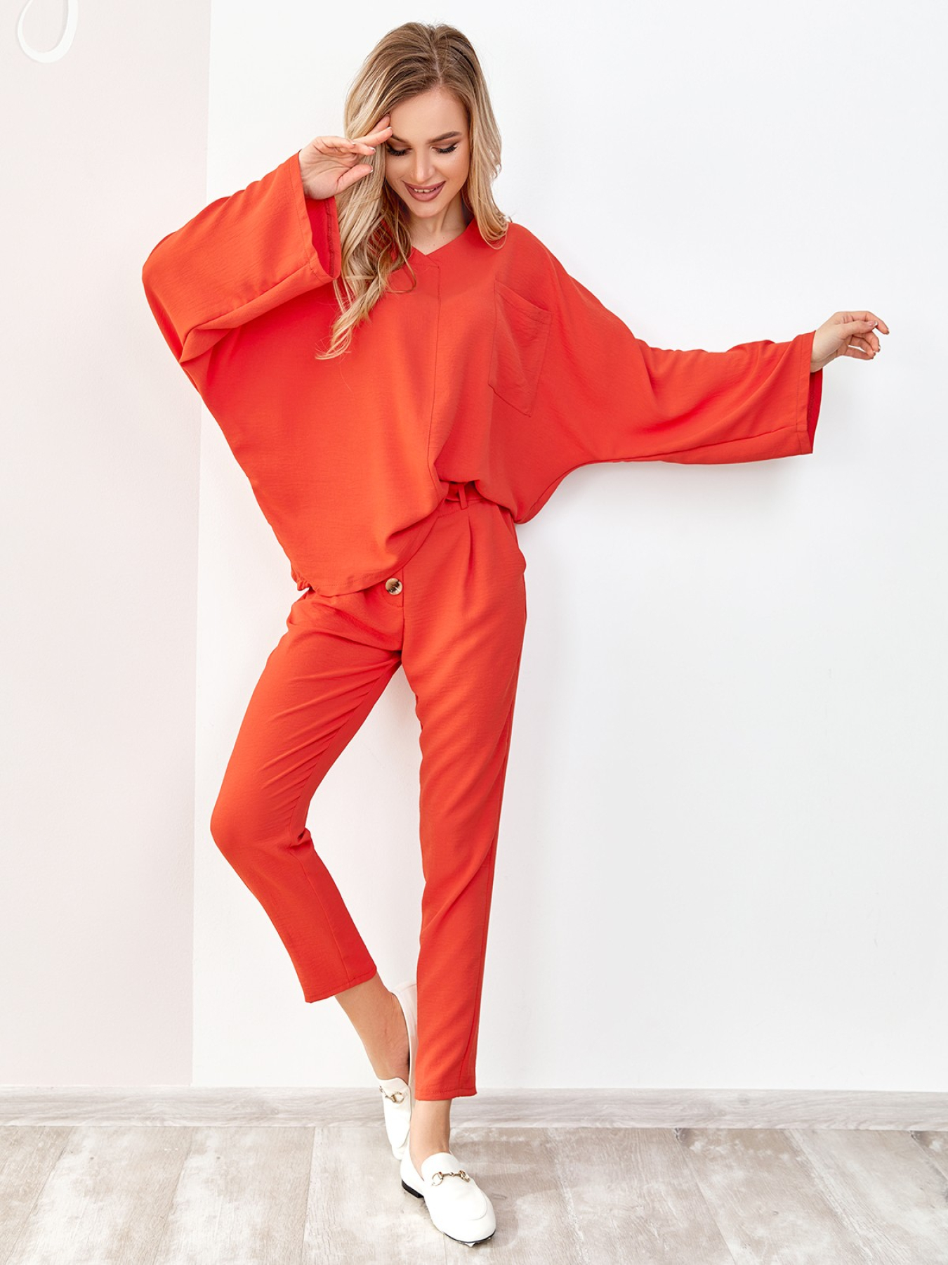 Штани повсякденні ISSA Plus модель SA-178_terracotta Фото