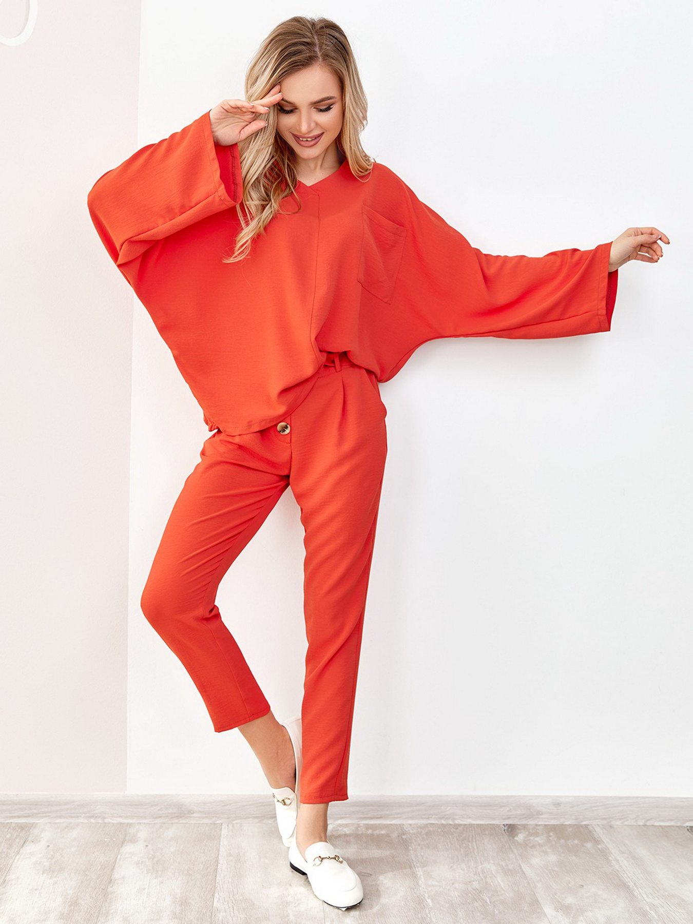 Штани повсякденні ISSA Plus модель SA-178_terracotta Фото